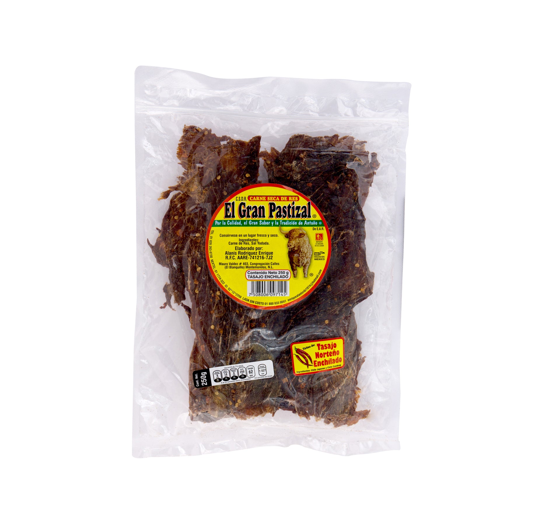 Carne seca tasajo enchilado 250gr