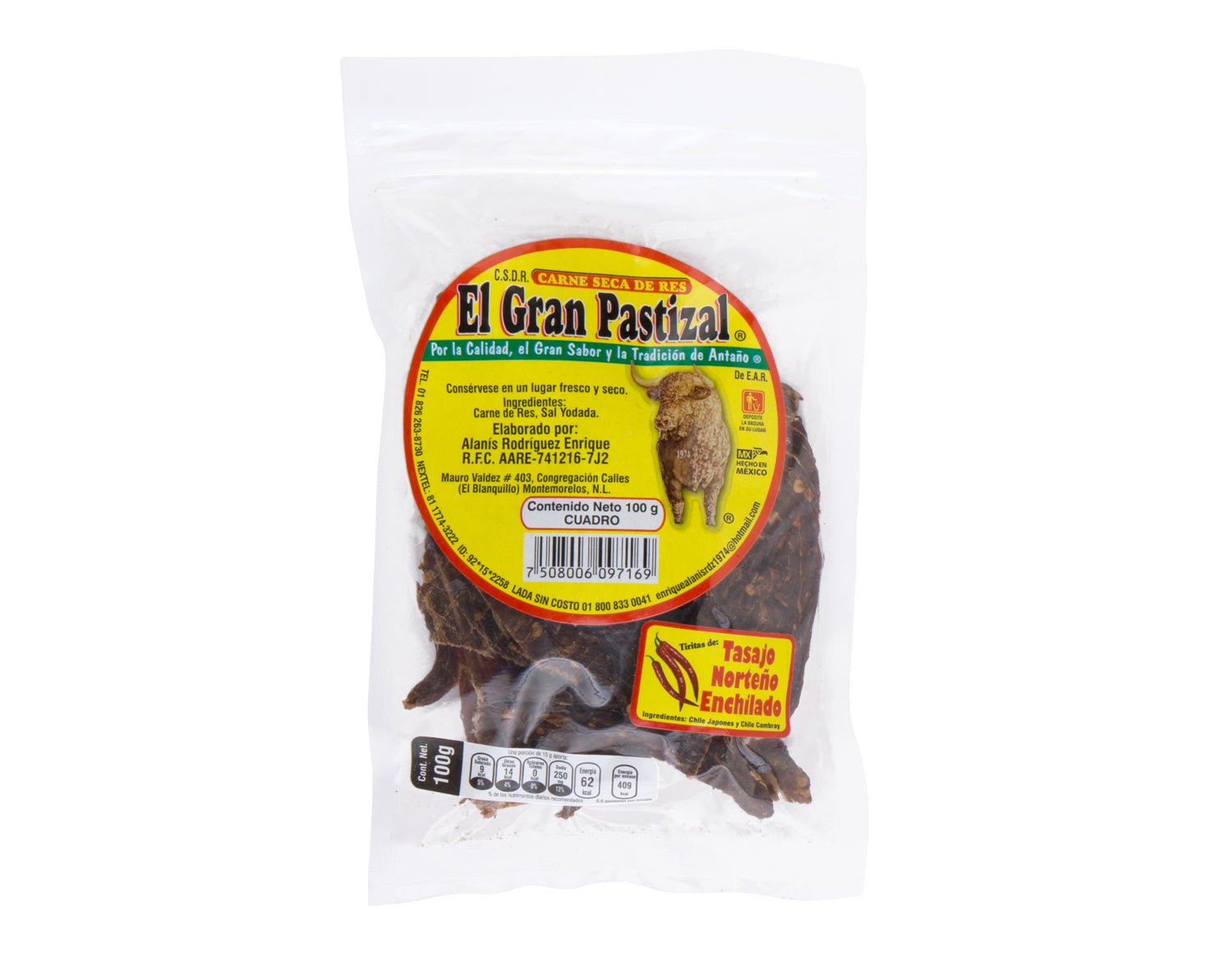 Carne seca entera Natural 100gr
