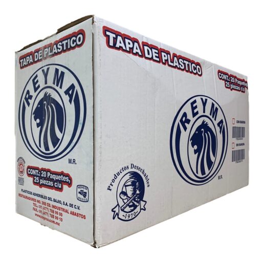 Tapa Plástica Para Vaso Reyma Lisa 1lt 1/2 1/4 500 Piezas