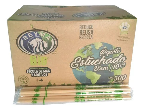 Popote reyma estuchado 250 piezas 26 cm