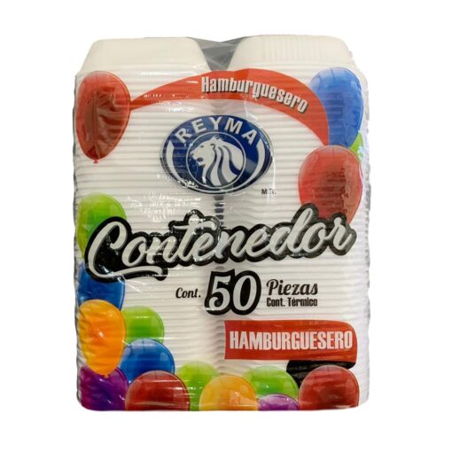 Contenedor Térmico Para Hamburguesas Reyma 50 Piezas