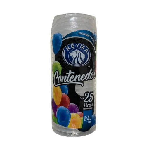 Envase Plástico Reyma 8 1/4 Litro 25 Piezas